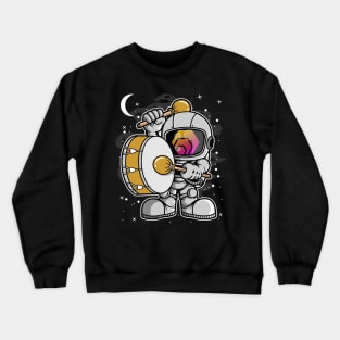 Astronaut Drummer HEX Coin To The Moon HEX Crypto Token Cryptocurrency Blockchain Wallet Birthday Gift For Men Women Kids Crewneck Sweatshirt